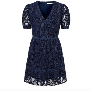 Adelyn Rae Navy Lace Mini Dress